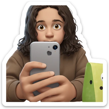 boy with phone indoors sticker