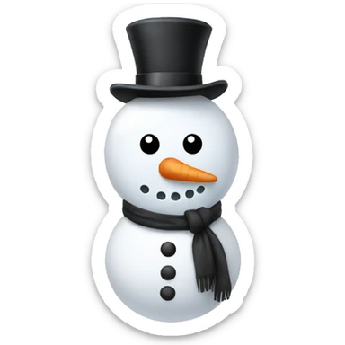 Snowman lack with a black bow sticker