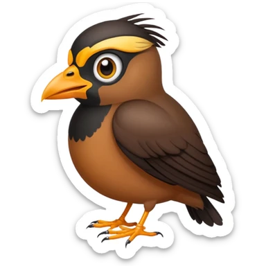 A common myna bird cute emoji sticker