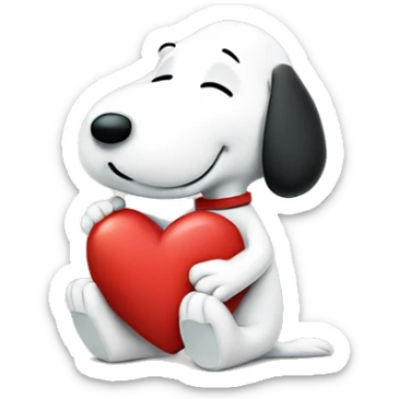 snoopy holding heart sticker