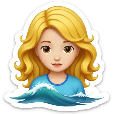 wave hair girl 2 sticker