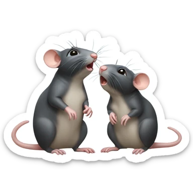 two rats gossips sticker