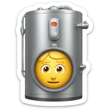 man hugging a boiler sticker