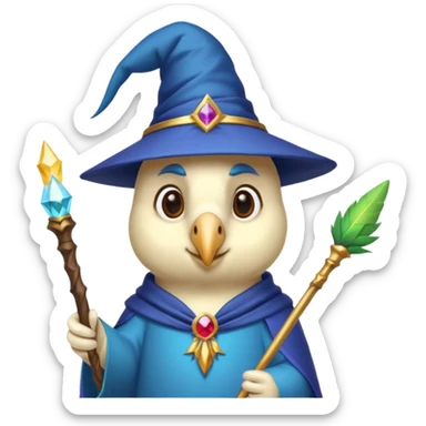 Parrot wizard sticker