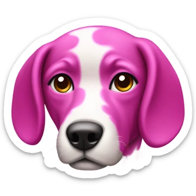 A dog with pink skin and magenta spots  sticker