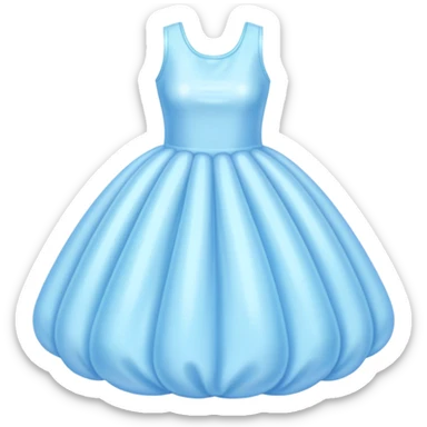The bubble dress is typically a voluminous ball gown, designed to make Glinda look like she’s literally floating in a bubble. It features:  Pale blue or shimmering white-blue hues (in Ariana Grande’s movie version, it’s a soft, cotton-candy blue). sticker