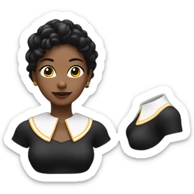 perra negra con linea blanca en el cuello con collar rosado sticker