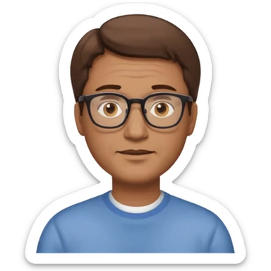 homme cheveux brun age moyen brun lunettes sticker