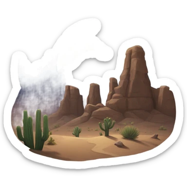 Full moon over desert mountain  sticker