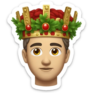 byzantine emperor Tiberius II with a wreath crown on his head sticker