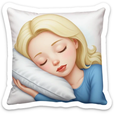 sleeping girl drool on pillow sticker