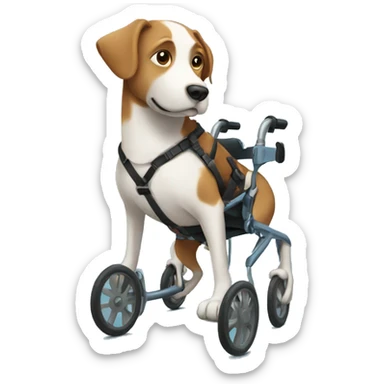 A dog In a wheelchair sticker
