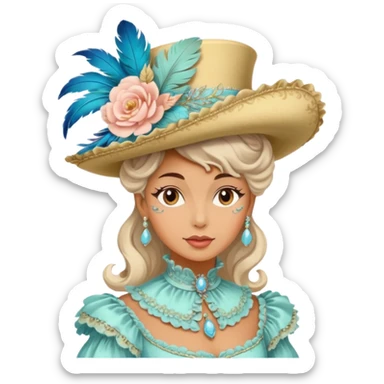 Vintage rococo (hat only) sticker