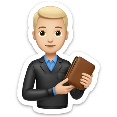 ligth man with wallet in hand sticker