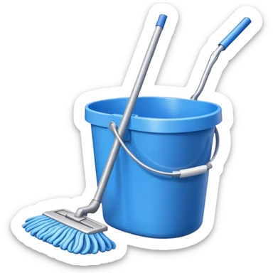 mop and bucket for cleaning sticker