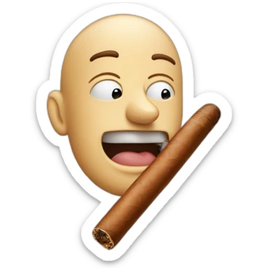 Cigar in man's mouth sticker
