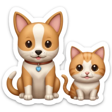 émote d'un chien et d'un chat avec un texte Ultra Premium DIrect sticker