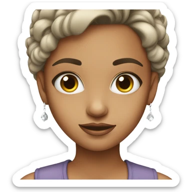 girl with grey eyes and earrings sticker