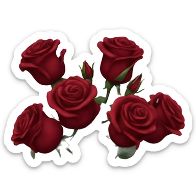 Dark red rosses bouqret sticker