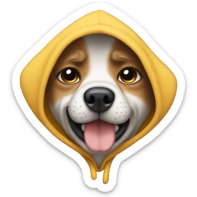 Dog crying in hoodie sticker