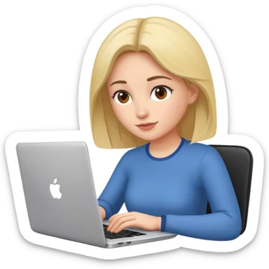 Mujer trabajando en lap sticker