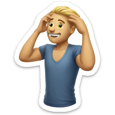 A man wiping sweat from his forehead looking very relieved sticker