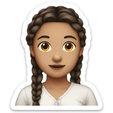 girl with medium toned skin and dark hair in a long braid sticker