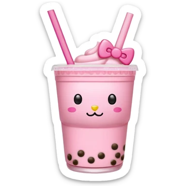 hello kitty boba tea sticker