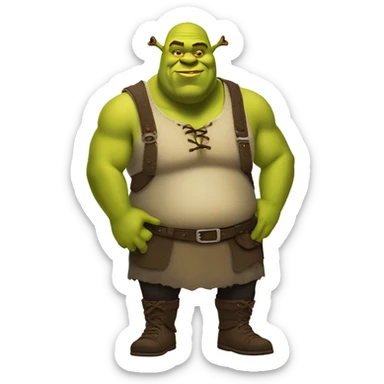 shrek with a baddie body with nails  sticker