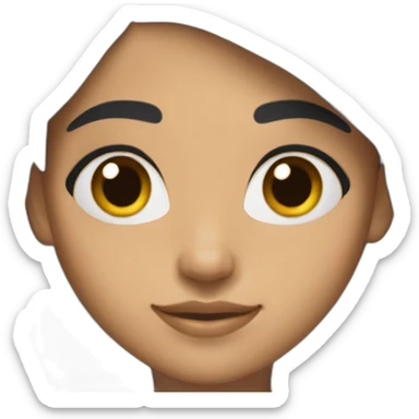 iPhone-style princess emoji with black hair, Indian girl pretty skintone  sticker