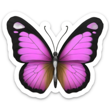 Mariposa texto negra sticker