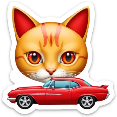 Red Chevy 2007 cat eye sticker