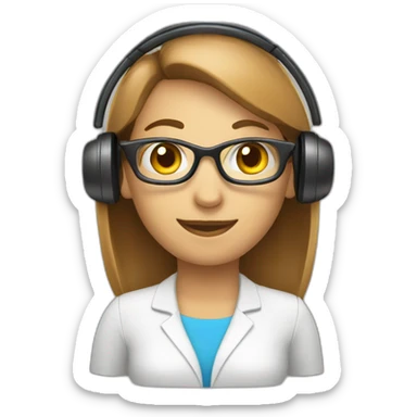 customer service agent with headset sticker