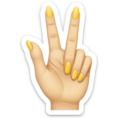 yellow 5 finger emoji, index finger extended, remaining finger folded, pointing to someone, poking hand sticker