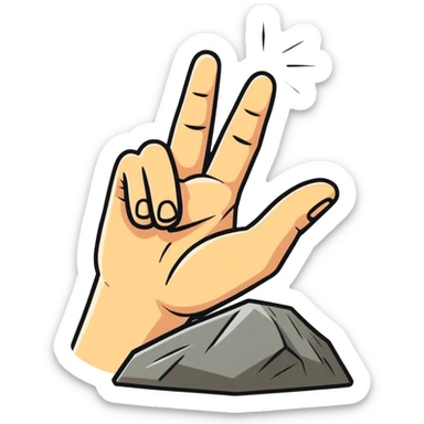 Rock on hand gesture with light skin tone for final slide sticker