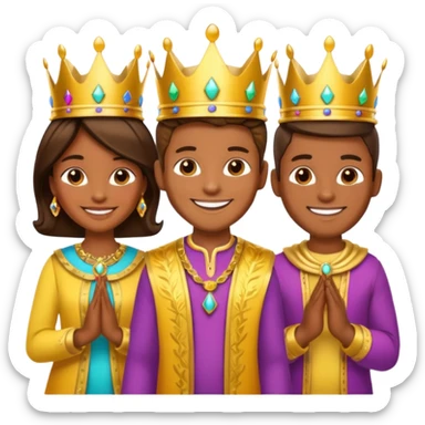 Un emoji de los tres reyes magos juntos sticker