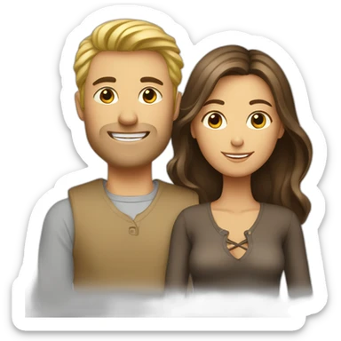 Homme blond et femme brune sticker