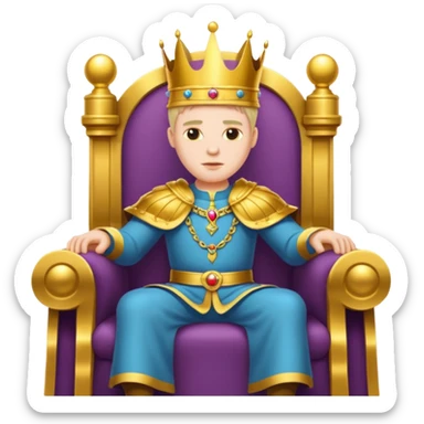 king sitting on throne sticker