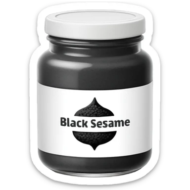 black sesame paste in a jar sticker