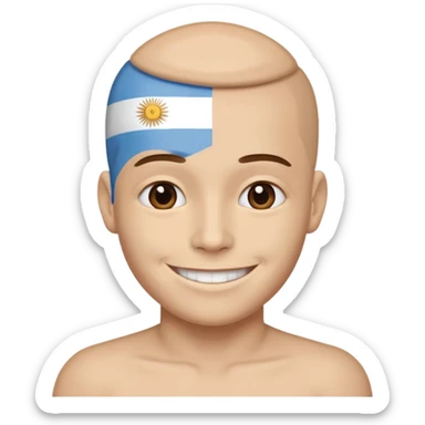 Una persona con la cabeza de la bandera de Argentina sticker