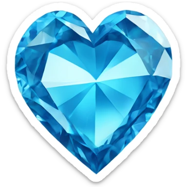 broken blue diamond heart sticker