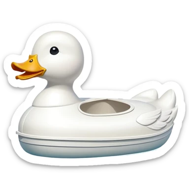 The white duck-shaped pedal boats  sticker