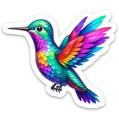 Colorful emoji hummingbird sticker