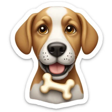 Dog with a bone sticker