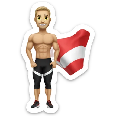 Austrian fitness Coach with Austrian flag sticker