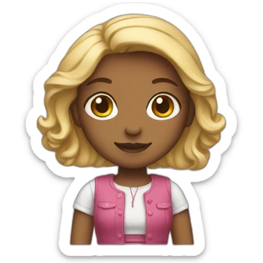 A girl who wear a skirt sticker