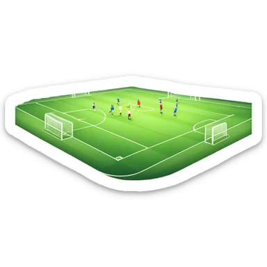 An icon featuring a large stadium with a football match in progress, players in action on the field, and a cheering crowd in the stands. Bright floodlights illuminate the pitch, creating an intense atmosphere of competition. The transparent background highlights the thrill of live sports events. sticker
