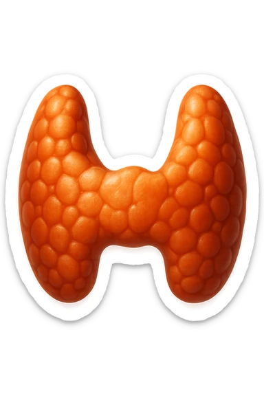 emoji stile iphone di tiroide, iperrealistica 4k sticker