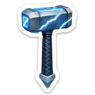 Thor's hammer with lightning infused sticker