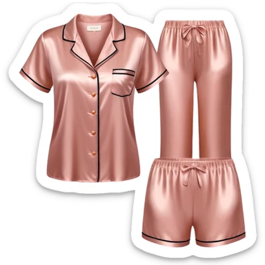 Rose gold silk pajama set sticker